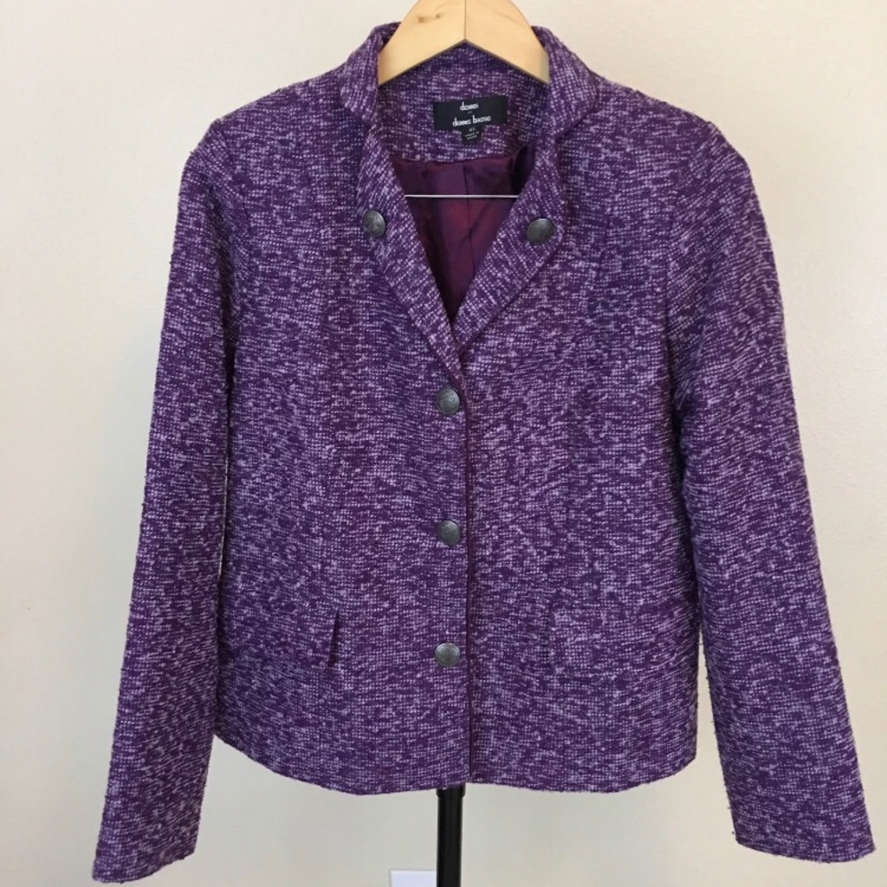 Dennis by Dennis Basso purple tweed blazer sz XS